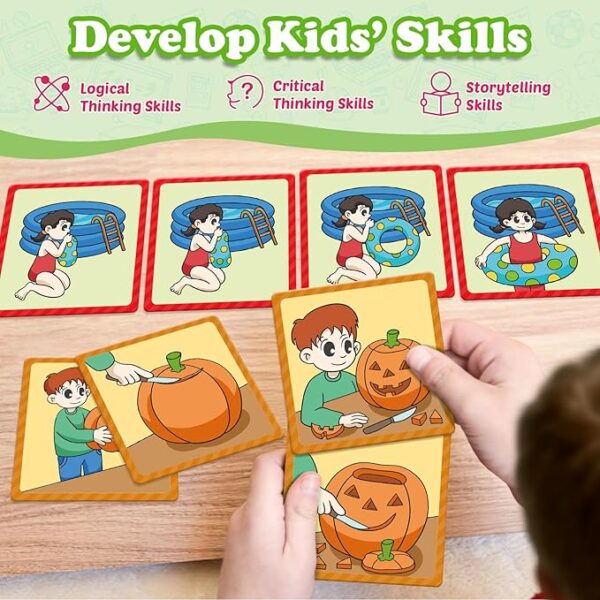 Sequencing Cards,Sequence Board Game for Kids,Speech Therapy Materials Toys for Autism,Story Storytelling,Social Skills,Sentence Building,Preschool Learning Activities,Classroom & Homeschool - Image 5