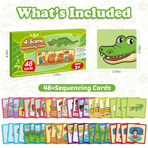 Sequencing Cards,Sequence Board Game for Kids,Speech Therapy Materials Toys for Autism,Story Storytelling,Social Skills,Sentence Building,Preschool Learning Activities,Classroom & Homeschool - Image 4